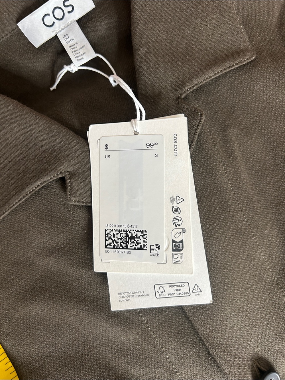 NWT (size small) COS COTTON UTILITY SHIRT - Picture 8 of 8